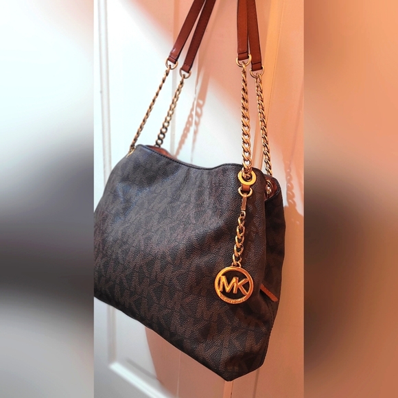 MK Jet Set Chain Shoulder tote in Brown Signature Monogram - Picture 1 of 7